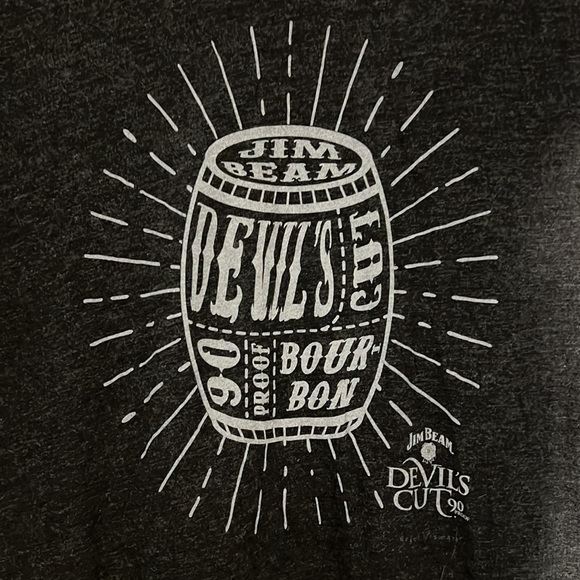 Jim Beam Devils cut gray t-shirt XL Unisex Bourbon graphic tees bar wear casual - Picture 1 of 10